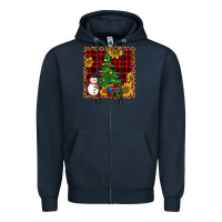 Navy snowman trees coaster Zipper Hoodie - JahusDesignShop