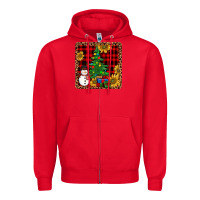 Red snowman trees coaster Zipper Hoodie - JahusDesignShop