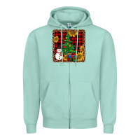 Seafoam snowman trees coaster Zipper Hoodie - JahusDesignShop