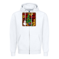 White snowman trees coaster Zipper Hoodie - JahusDesignShop