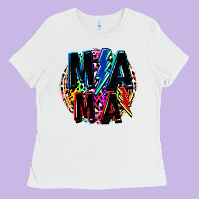 Mama Lightning Bolts Mother's Day Ladies Tee Designed By Fadigitalartstudio