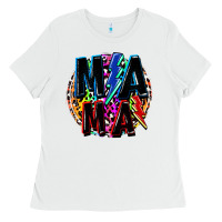 White Mama lightning bolts Mother's Day Ladies Tee - FaDigitalArtStudio