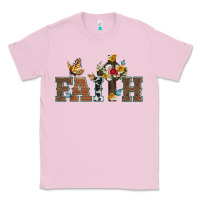Bubblegum Pink faith cross and butterfly with sunflower leopard and roses Classic Tee - Artiststas