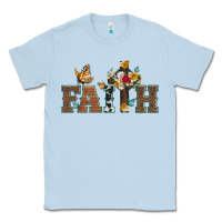 Dusty Blue faith cross and butterfly with sunflower leopard and roses Classic Tee - Artiststas