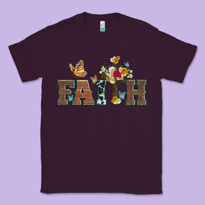 Faith Cross And Butterfly With Sunflower Leopard And Roses Classic Tee Designed By Artiststas