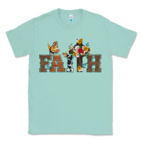 Seafoam faith cross and butterfly with sunflower leopard and roses Classic Tee - Artiststas