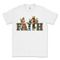 White faith cross and butterfly with sunflower leopard and roses Classic Tee - Artiststas