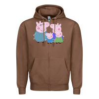 Chestnut peppa pig family Zipper Hoodie - artisFamous