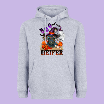 Boo Heifer Black Angus Heavyweight Hoodie Designed By Ranaportraitstore