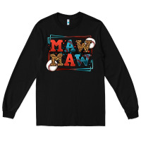 Black Baseball mawmaw leopard frame Long Sleeve Tee - LillyAllenDesigns