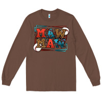 Chestnut Baseball mawmaw leopard frame Long Sleeve Tee - LillyAllenDesigns