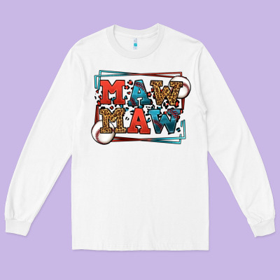 Baseball Mawmaw Leopard Frame Long Sleeve Tee Designed By Lillyallendesigns