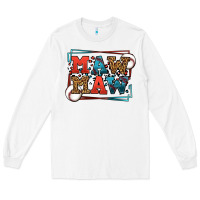 White Baseball mawmaw leopard frame Long Sleeve Tee - LillyAllenDesigns