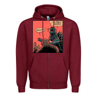 Burgundy i am king of monsters Zipper Hoodie - artisFamous