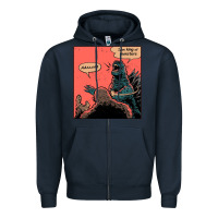 Navy i am king of monsters Zipper Hoodie - artisFamous