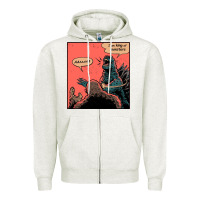 Oatmeal Heather i am king of monsters Zipper Hoodie - artisFamous