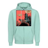 Seafoam i am king of monsters Zipper Hoodie - artisFamous