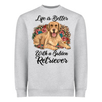 Life Is Better With A Golden Retriever Heavyweight Sweatshirt | Teevron