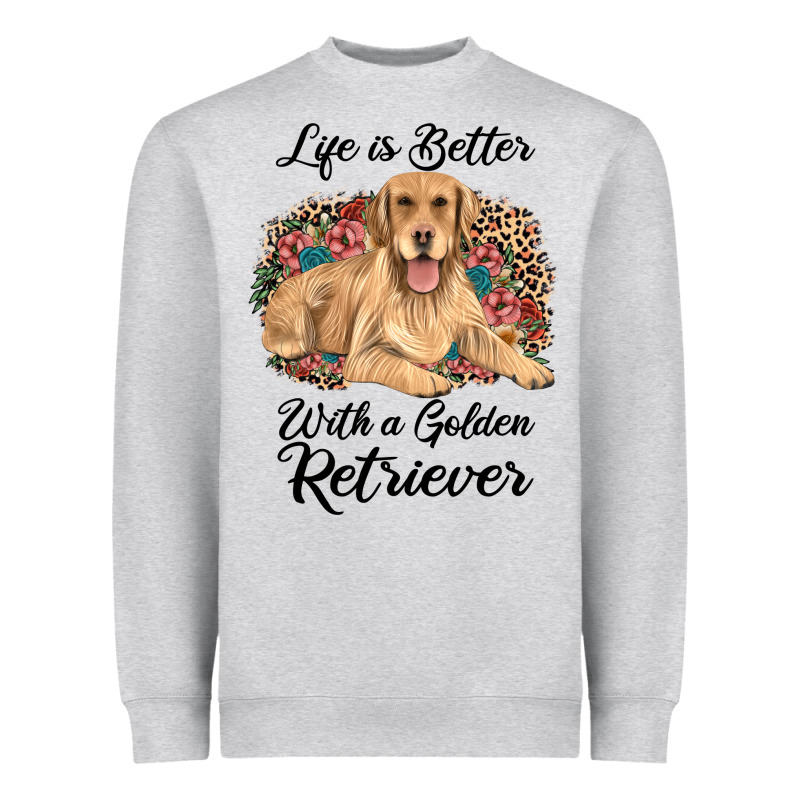 Life Is Better With A Golden Retriever Heavyweight Sweatshirt by JahusDesignShop | Teevron