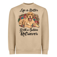 Mushroom life is better with a golden retriever Heavyweight Sweatshirt - JahusDesignShop