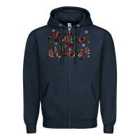 Navy christmas vibes Zipper Hoodie - JahusDesignShop