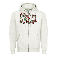 Oatmeal Heather christmas vibes Zipper Hoodie - JahusDesignShop