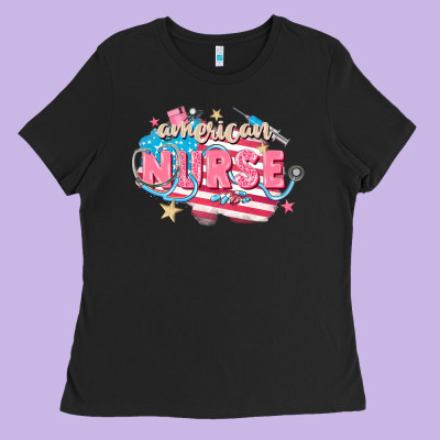 American Nurse Ladies Tee Designed By Fadigitalartstudio