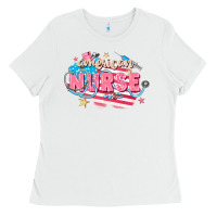 White American Nurse Ladies Tee - FaDigitalArtStudio