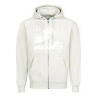 Oatmeal Heather the great wave off kanagawa Zipper Hoodie - artisFamous