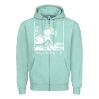 Seafoam the great wave off kanagawa Zipper Hoodie - artisFamous