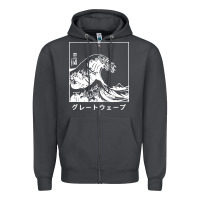 Smoke the great wave off kanagawa Zipper Hoodie - artisFamous