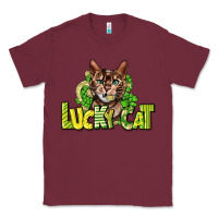 Burgundy Lucky cat St. Patrick's Classic Tee - HowdyJamesFarm
