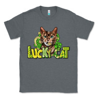 Charcoal Heather Lucky cat St. Patrick's Classic Tee - HowdyJamesFarm