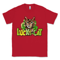 Red Lucky cat St. Patrick's Classic Tee - HowdyJamesFarm