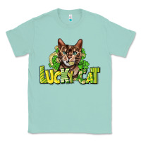 Seafoam Lucky cat St. Patrick's Classic Tee - HowdyJamesFarm