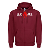 Burgundy beast mode Zipper Hoodie - artisFamous