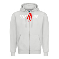 Dove Grey beast mode Zipper Hoodie - artisFamous