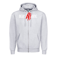 Heather Grey beast mode Zipper Hoodie - artisFamous