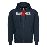 Navy beast mode Zipper Hoodie - artisFamous
