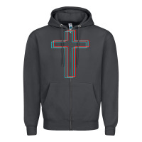 Smoke A Neon Christian Cross Zipper Hoodie - artisFamous