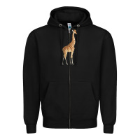 Black Giraffe Zipper Hoodie - artisFamous