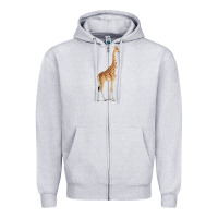 Heather Grey Giraffe Zipper Hoodie - artisFamous