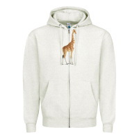 Oatmeal Heather Giraffe Zipper Hoodie - artisFamous