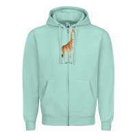 Seafoam Giraffe Zipper Hoodie - artisFamous
