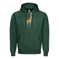 Sports Green Giraffe Zipper Hoodie - artisFamous