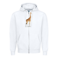 White Giraffe Zipper Hoodie - artisFamous