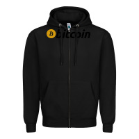 Black vintage look bitcoin Zipper Hoodie - artisFamous