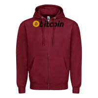 Burgundy vintage look bitcoin Zipper Hoodie - artisFamous