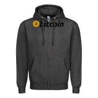 Charcoal Heather vintage look bitcoin Zipper Hoodie - artisFamous
