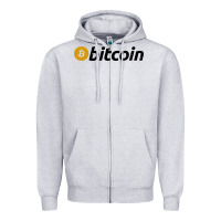 Heather Grey vintage look bitcoin Zipper Hoodie - artisFamous